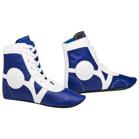 Купить Обувь для самбо SM-0102, кожа, синий Rusco в Новаяляли 