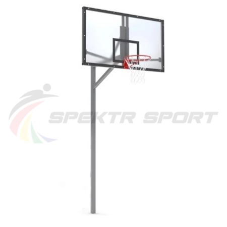 Купить Стойка баскетбольная уличная упрощенная со щитом из оргстекла, кольцом и сеткой SP D 412 в Новаяляли 