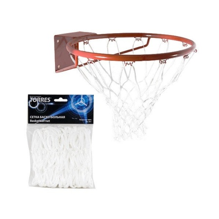 Купить Сетка баскетбольная Torres, нить 4 мм, белая в Новаяляли 